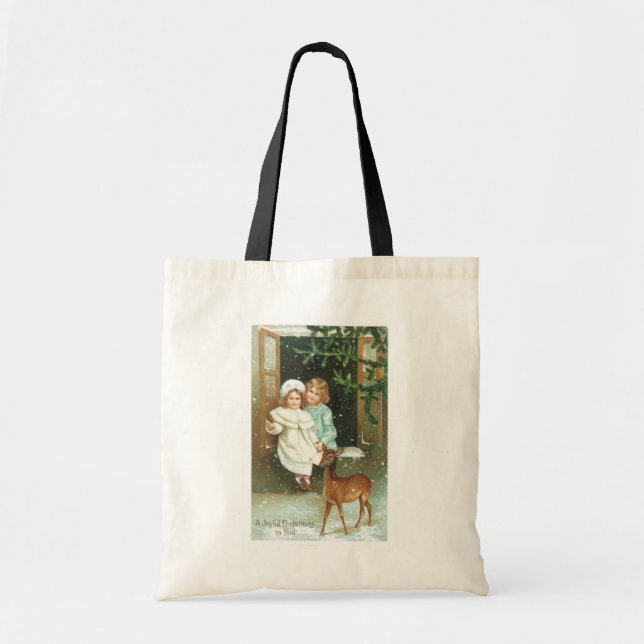 Christmas, Girls, Deer Tote Bag (Front)