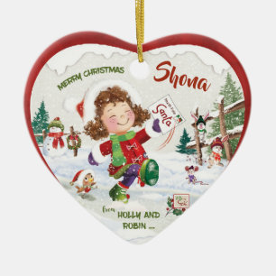 Christmas, Girls, Santa's Letter, Ceramic Ornament