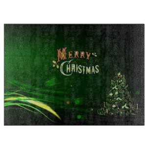 Christmas Glass Cutting Board/Christmas Tree Cutting Board