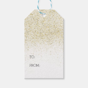 Christmas Glitter Gold Gift Tags