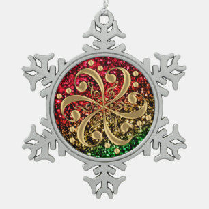Christmas Glitter Musical Clefs Holiday Ornament