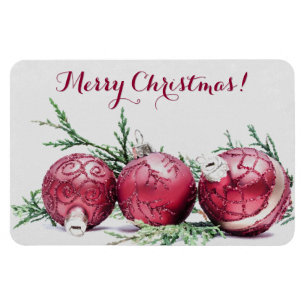 Christmas Glitter Ornaments Oil Painting Magnet