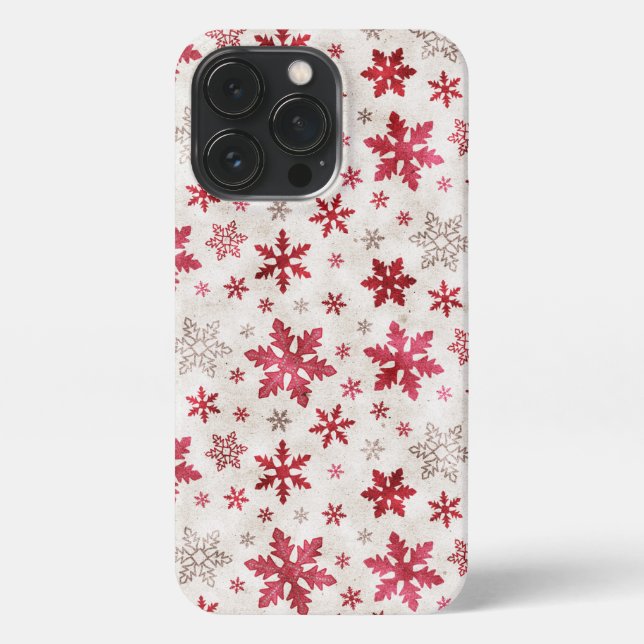 Christmas Glitter Snowflakes All Options iPhone 13 Case (Back)
