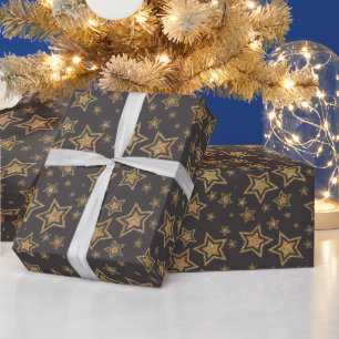 Christmas Glitter Stars Wrapping Paper