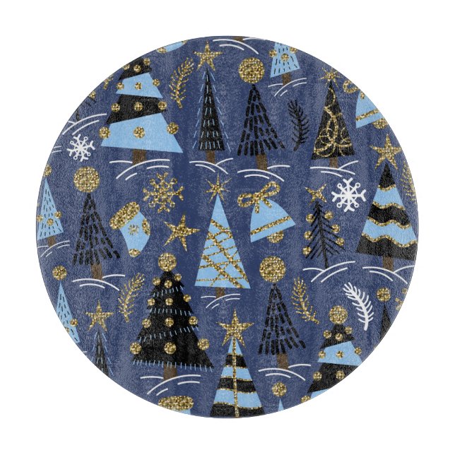 Christmas Glitter: Vintage Pattern Cutting Board (Front)