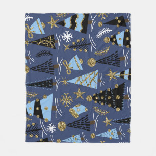 Christmas Glitter: Vintage Pattern Fleece Blanket