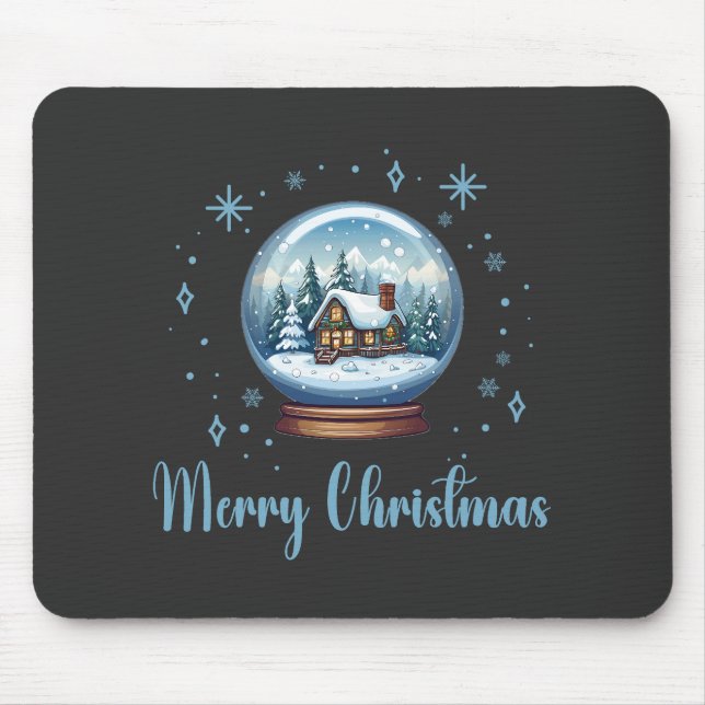Christmas Globe Snow Magic Mouse Pad (Front)
