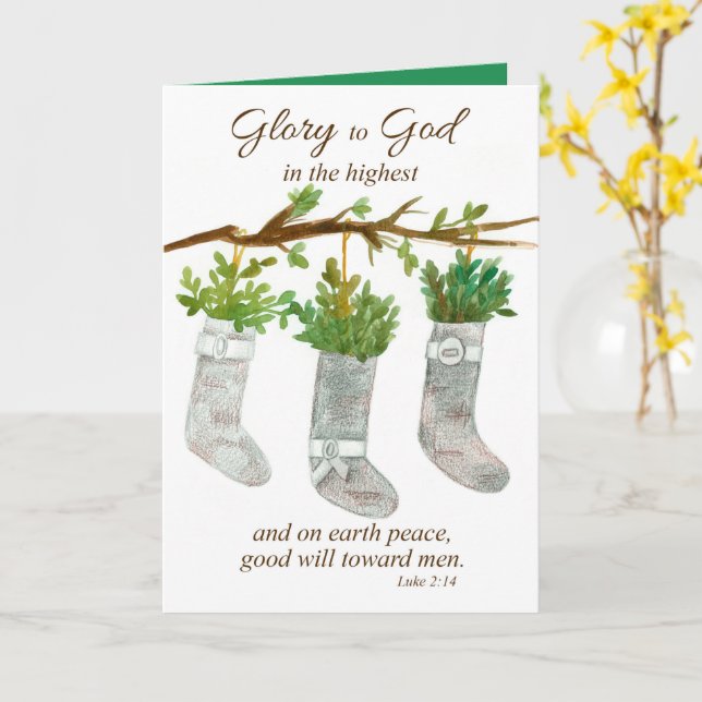 Christmas Glory To God In The Highest Peace  Card (Yellow Flower)