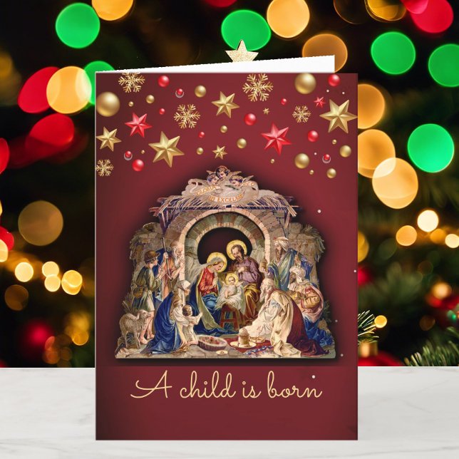 Christmas Glory To The Newborn King Photo Holiday Card (Creator Uploaded)