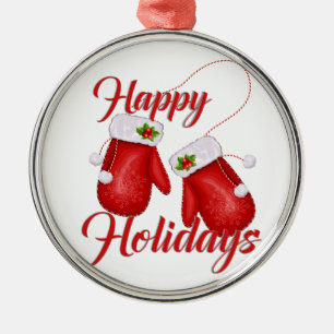 Christmas Gloves Happy Holidays Premium Ornament