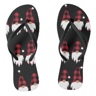Christmas Gnome Adult Flip Flops, Slim Straps Thongs