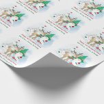 Christmas Gnome and Reindeer Cute Personalised Wrapping Paper<br><div class="desc">Christmas Gnome wrapping paper for you to personalise. The design features a cute gnome, reindeer and decorated christmas tree. The wording is fully editable and currently reads "happy 1st christmas [baby name] lots of love mummy & daddy". It is lettered festive red and green, whimsical typography which you can customise...</div>