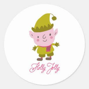 Christmas gnome classic round sticker