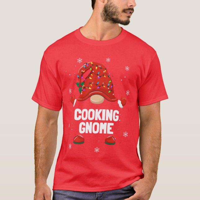 Christmas Gnome Cooking Gnome Family Christmas fri T-Shirt (Front)