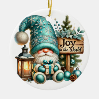 Christmas gnome cosy Christmas cosy gnome Joy Ceramic Ornament