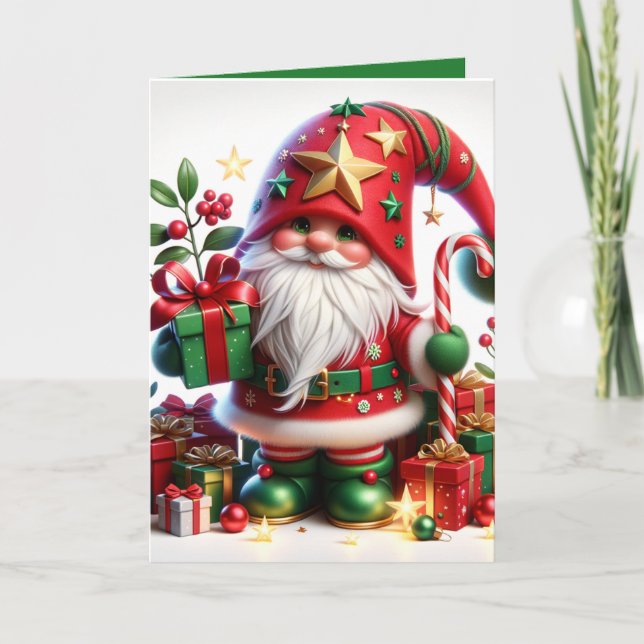 "Christmas Gnome" Customisable Card (Front)