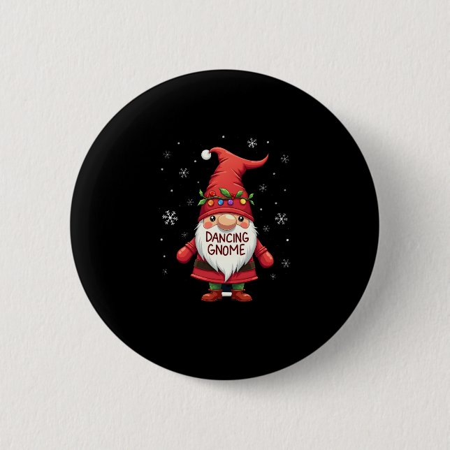 Christmas Gnome Dancing Gnome Family Christmas (1) 6 Cm Round Badge (Front)