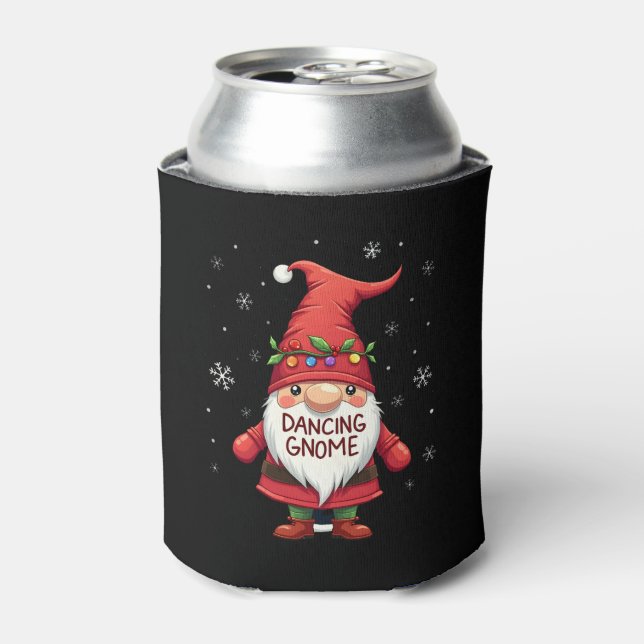 Christmas Gnome Dancing Gnome Family Christmas (1) Can Cooler (Can Front)