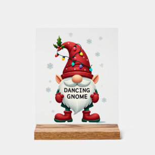 Christmas Gnome Dancing Gnome Family Christmas (2) Acrylic Sign