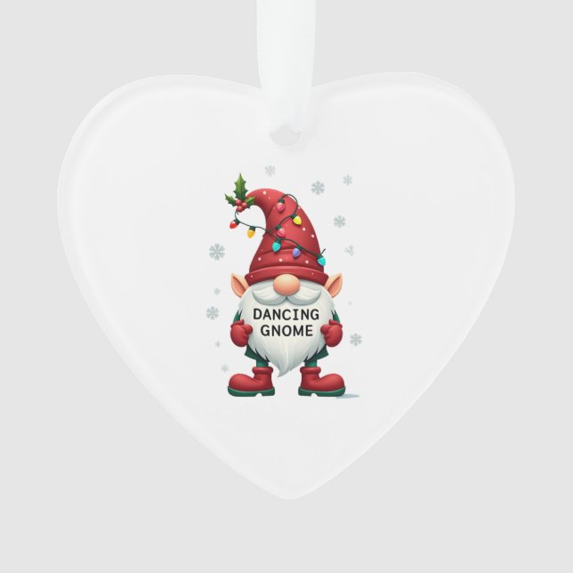 Christmas Gnome Dancing Gnome Family Christmas (2) Ornament (Front)