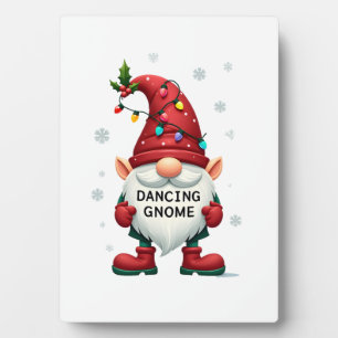 Christmas Gnome Dancing Gnome Family Christmas (2) Plaque