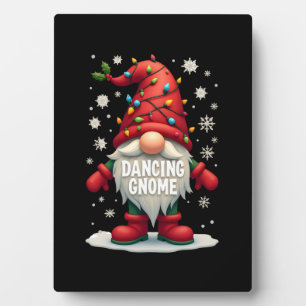 Christmas Gnome Dancing Gnome Family Christmas (3) Plaque