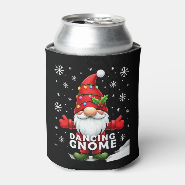 Christmas Gnome Dancing Gnome Family Christmas (4) Can Cooler (Can Front)