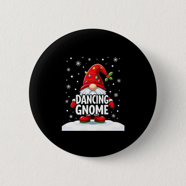 Christmas Gnome Dancing Gnome Family Christmas (5) 6 Cm Round Badge (Front)