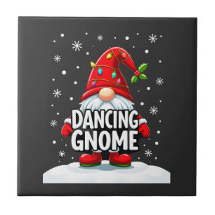 Christmas Gnome Dancing Gnome Family Christmas (5) Ceramic Tile