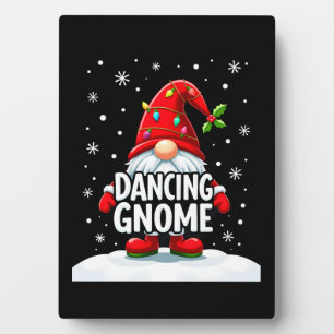 Christmas Gnome Dancing Gnome Family Christmas (5) Plaque