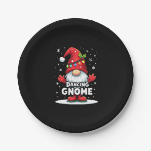 Christmas Gnome Dancing Gnome Family Christmas (7) Paper Plate