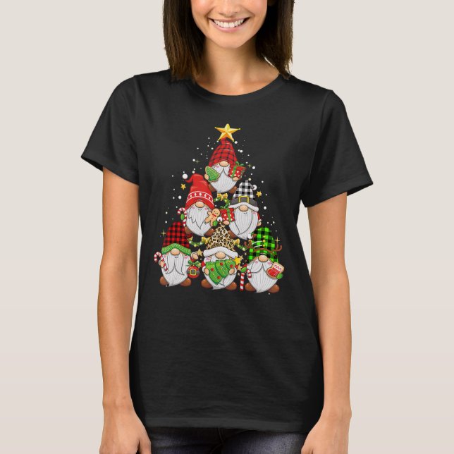 Christmas Gnome   Family Pyjamas Gnome Tree Xmas T-Shirt (Front)