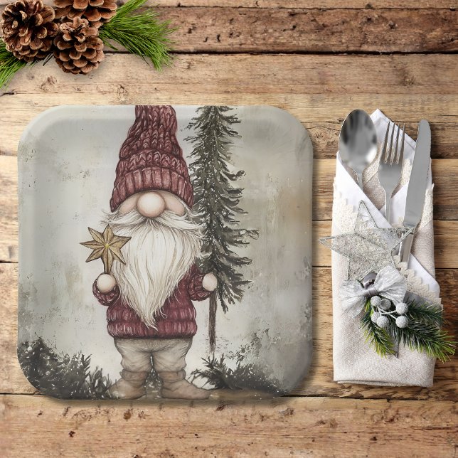 Christmas Gnome for the Holidays Paper Plate (Creator Uploaded)