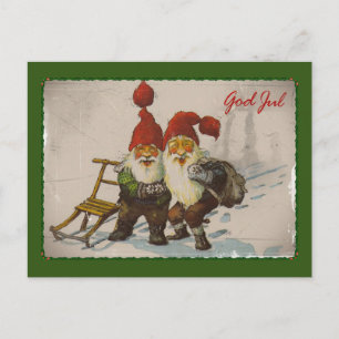 Christmas Gnome Friends Holiday Postcard