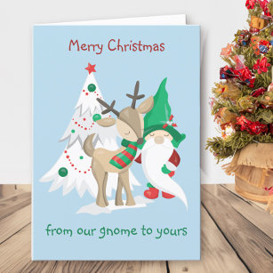 Christmas Gnome From our Home to Yours Cute Funny Holiday Card