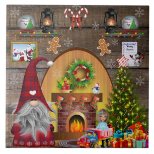 Christmas Gnome Frosty The Snowman Gingerbread man Ceramic Tile