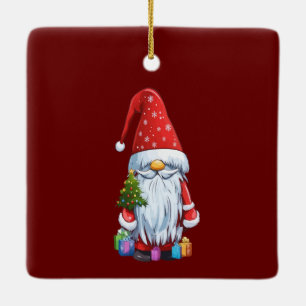 Christmas Gnome Gonk Dress Ceramic Square Ornament