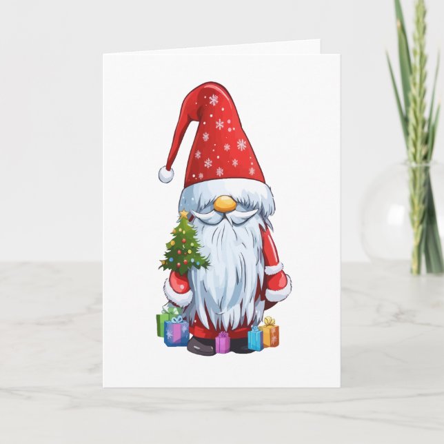 Christmas Gnome Gonk Dressed In A Festive Outfit Card (Front)