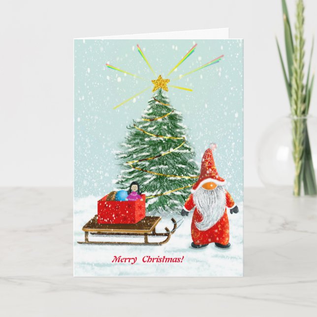  Christmas Gnome Greeting Card (Front)