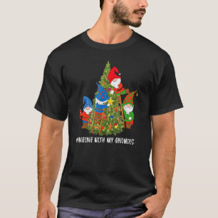Christmas Gnome Hanging with My Gnomies Tree Holi T-Shirt