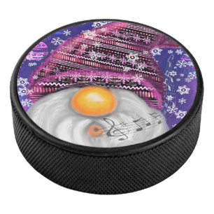 Christmas Gnome Hockey Puck