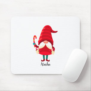 Christmas Gnome Holding A Candy Cane Mouse Pad