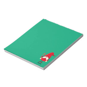 Christmas Gnome Holding A Candy Cane Notepad