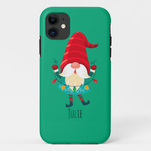 Christmas Gnome Holding Christmas Lights iPhone 11 Case