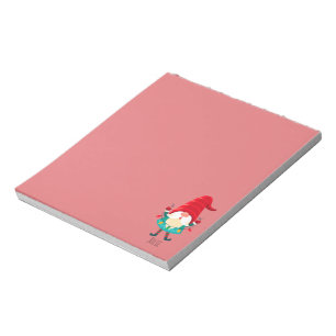 Christmas Gnome Holding Christmas Lights Notepad
