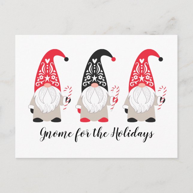 Christmas Gnome Holiday Postcard (Front)