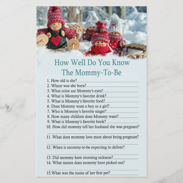 christmas gnome how well do you know baby shower (Front)