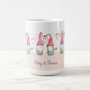 Christmas Gnome In Love Watercolor Hand-painted Coffee Mug