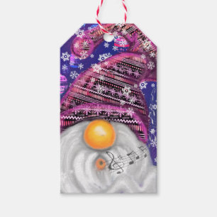 Christmas Gnome In Purple Hat Gift Tags