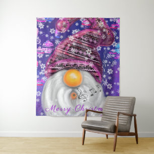 Christmas Gnome In Purple Hat Tapestry